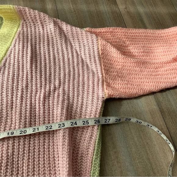 Princess Polly Naomi pastel color block chunky knit boxy cardigan size s/m - Picture 8 of 8